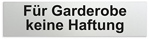 Kinekt3d Leitsysteme Schild/Türschild 160 x 40 x 1,5 mm - Aluminium Vollmaterial eloxiert - Oberfläche in geschliffener Edelstahloptik - 100% Made in Germany (Für Garderobe keine Haftung)