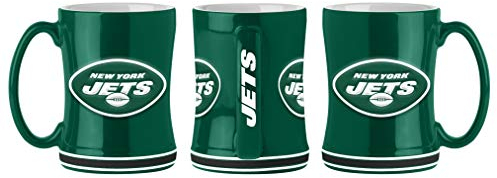 Boelter Brands NFL New York Jets Mugcoffee-Becher, 400 ml, geformtes Relief 2019, Teamfarben, Einheitsgröße