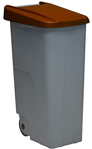Denox DEN036 Contenedor Reciclo 110 litros Cerrado, Marrón, 420x570x880 mm