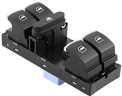 Fensterschalter Qiilu Schaltereinheit für elektrische Autofensterheber 5ND 959 857 Elektrischer Hauptfensterschalter Fensterschalter für MK3 MK5 MK6