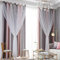 BHUSB Ombré-Sterne-Vorhänge für Kinder, Mädchen, Schlafzimmer, Wohnzimmer, doppellagig, verdunkelnd, grau-rosa, Fenstervorhänge, wärmeisoliert, 2 Paneele, 132 x 244 cm