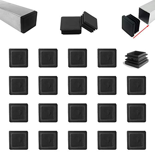 Zaky 20 Stück Lamellenstopfen für Vierkantrohre 30x30 mm Vierkantrohr schwarz Kunststoffverbinder