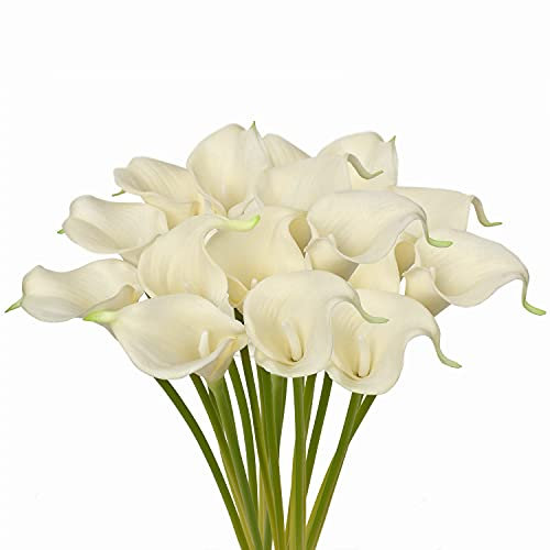 Künstliche Calla Lily 20 Stück Kunstblumen Calla Lataex Blumensträuße Wahre Berührung künstliche Seidenblume für Hochzeit Party Blumengesteck Home Küche Dekoration