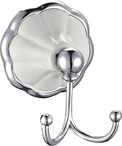HOUSLER White Ceramic Bathroom Accessories (White Ceramic Robe Hook)