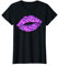Années 80 et 90 Kiss Bouche Lèvres Motif Vintage Violet T-Shirt
