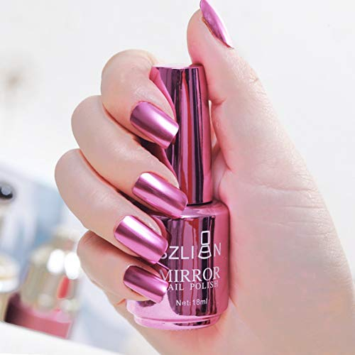 Allbestaye 18ml Polish Mirror Nagellack, Lacke Metallic Mirror Gel Glitter Nagellack 16 Farben (#06)