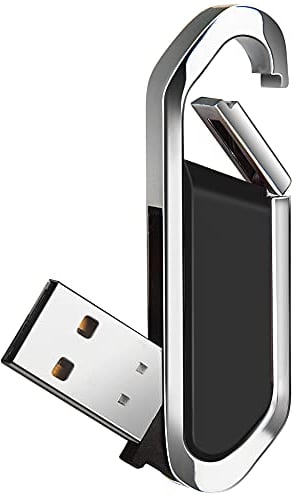 64GB USB-Stick Tragbarer USB-Flash-Laufwerk mit Schlüsselanhänger USB 2.0 Speicherstick für Externe Datenspeicher, Schwarz