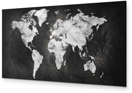 murando - Akustikbild Weltkarte Bilder Akustikschaum Hochleistungsschallabsorber Schallschutz Leinwand 1 tlg Wandbild Raumakustik Schalldämmung Welt Karte k-A-0297-b-a