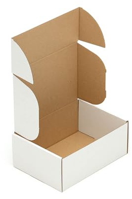 KK Verpackungen Faltschachteln 220 x 160 x 90 mm Weiß 1-wellig (Außenmaß 246 x 168 x 95 mm) | 20 Stück, Versandkartons Kartons für Versand als DHL Päckchen S Hermes Päckchen DPD GLS Paketklasse XS