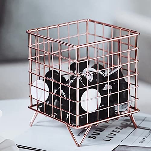 Coffee Pod Holder Pod Cage Coffee Capsule Organizer Metal Coffee Pod Storage Basket for Kitchen, Office, Cafe and Pantry (Rose Gold)