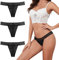 shaperisfree Sexy Perioden-Unterwäsche, auslaufsichere Perioden-Tangas für Damen, Baumwolle, saugfähig, Periodenhöschen, Spitzen-Bikinis, Einfarbiges Schwarz, 3er-Pack, XXL