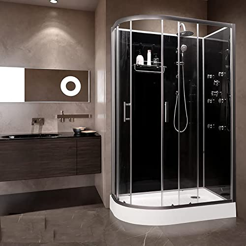 Vidalux Hydro SS712 Right Shower Cabin 1200 x 800-Black