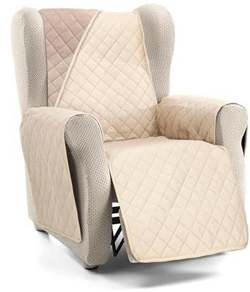 Martina Home Gesteppter Sofabezug, wendbar, Bernstein, 1-Sitzer, Beige, Leder
