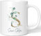 JUNIWORDS Tasse, Sissi-Sofie, Name Anfangsbuchstabe Initial Alphabet Floral Buchstabe S Monogramm Motiv, Weiß (5481647)
