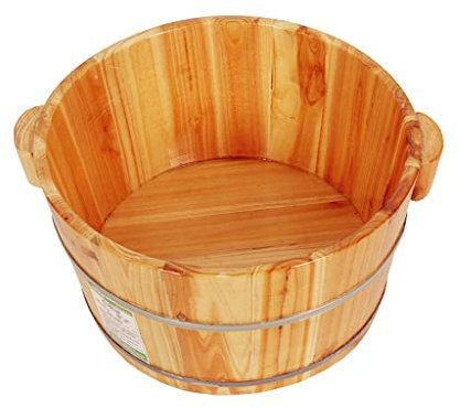 Holz-Fußbad-Eimer, Massivholz-Fußwanne, Tannen-Fußwanne, Pediküre-Schüssel, Spa-Massage, Tannen-Pedikürefässer, Haushalts-Fußbadefass, Heizung, Pediküre-Whirlpool, Pool (Farbe: B) (A) Super einfach zu