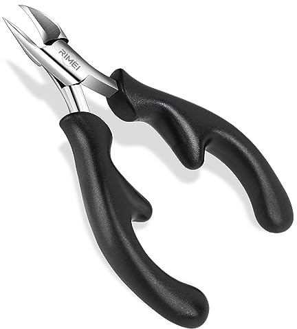 RIMEI Toenail Clippers, Professional Thick & Ingrown Nail Clippers for Men & Seniors, Podiatrist Recommended, Pedicure Clippers Toenail Cutters, Stainless Steel Sharp Curved Blade Grooming Tool