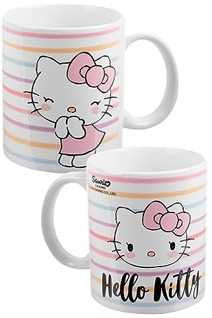 Hello Kitty Tasse - Stripes - Kaffeebecher aus Porzellan 320 ml