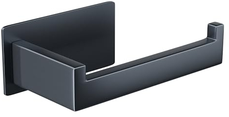 Aikzik Porta rotolo di carta igienica senza fori, in acciaio inox, per cucina e bagno, colore: grigio