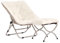 Welnow Übergroßer Faltbarer Saucer-Sessel Mit Ottoman - Weicher Kunstfell-Loungesessel Mit Metallrahmen für Schlafzimmer, Wohnzimmer, Studentenzimmer - Beige