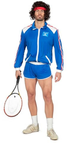 PARTY DISCOUNT NEU Herren-Kostüm Tennis-Spieler, Jacke und kurze Hose, Gr. 52-54