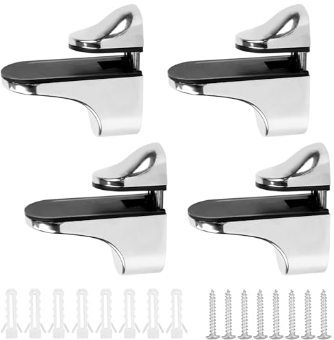 Glasklemme, 4 Stück Glasklemme Edelstahl, Gebürstet fertig, Klemmhalter Glas für 3-20MM Dickes Glas, Glasklemmhalter für Balustrade Treppe Handlauf, Silber