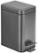 mDesign Slim Metal Rectangle 0.8 Gallon Trash Can with Step Pedal, Easy-Close Lid, Removable Liner - Narrow Wastebasket Garbage Container Bin for Bathroom, Bedroom, Kitchen, Office - Graphite Gray