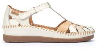 Pikolinos Cadaques Halboffene Schuhe Damen | Leder | Klettverschluss | Weiß