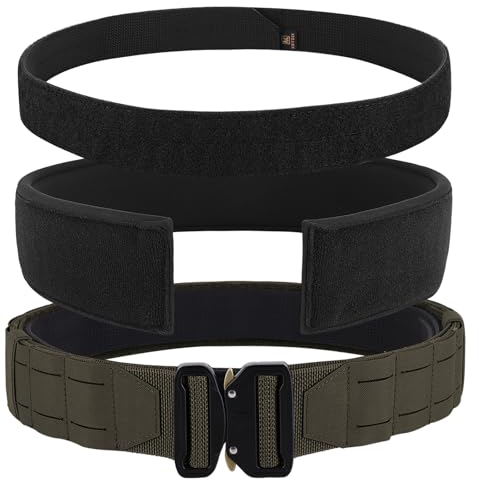 KRYDEX GEAR Taktischer Gürtel 2 Zoll mit Schnellverschluss Militär Schwerlast Molle Gürtels Arbeitsgürte Hochleistungsgürtel für Herren (Ranger Grün, M)