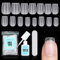 TOMICCA Extra Short Coffin Nail Tips, 240Pcs 15 Size Ballerina False Nail Tips with Nail Glue Nail File, Acrylic Clear False Nails with Glue Kit, Nail Art Manicure Decorations for Girls Women
