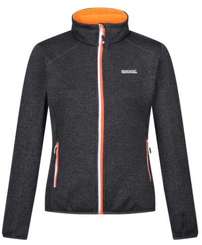 Regatta Damen Women's Newhill Full Zip Fleece Jacket Fleecejacke, Seal Grey Schwarz, 38