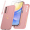 Cover Compatibile con Samsung Galaxy A15 5G / 4G, con 3 Pezzi Vetro Temperato Pellicola Protettiva + 1 Cordone, Morbido TPU, Antigraffio e Antiurto Custodia (Rosa)