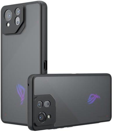 KNOXS Funda para ASUS ROG Phone 8 Pro/Phone 8, [Anti-Amarillo] Esquina TPU Antigolpes Carcasa, Translúcido Esmerilado PC Anti-Huellas ASUS ROG Phone 8 Pro/Phone 8 Funda (Negro Esmerilado)