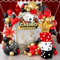 CHMMY 94 Stück Casino Deko Luftballon Set, Casino Luftballon Girlande Bogen Ballon Rot Schwarz Gold Stern Würfel Krone Poker Folienballon für Poker Las Vegas Spieleabend Casino Party Zubehör