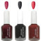 Matte Nail Polish Set,3 Colors Nail Varnish Set,Burgundy Dark Red Nail Varnish, Shimmer Quick Dry & Long Lasting,Black Nail Polisht for Women DIY Nail Art at Home,12ML