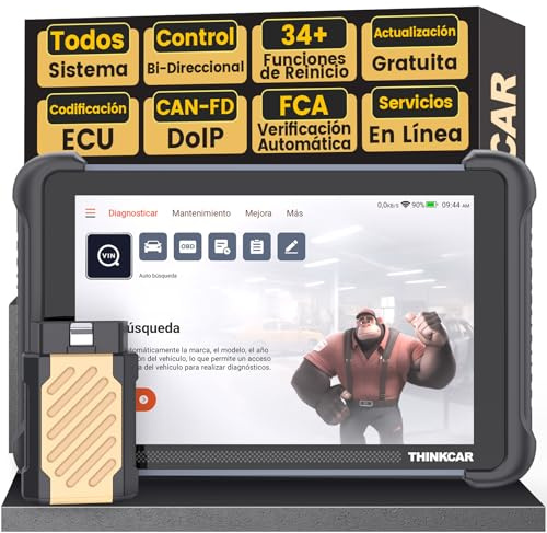 OBD2 Diagnosis, ThinkScan 689BT Diagnosis Coche Multimarca de Todos Sistema | Y 34+ Funciones de Reinicio, Diagnosis Coche Con Control Bi-Direccional/Prueba Activa-Actualizaciones Gratuitas de Por Vida