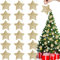 24 Stück Kleiner Stern Weihnachten Deko, Weihnachtsbaumschmuck Gold Stern, Christbaumschmuck Glitzer Sterne Anhänger, Deko Sterne Weihnachten für Kamin,Fenster,Tischdeko