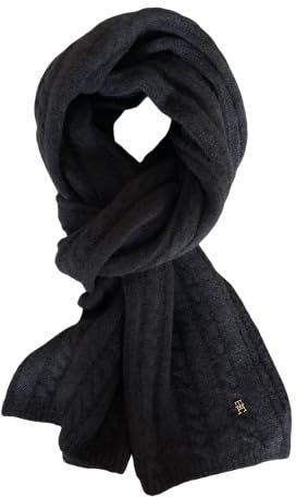Tommy Hilfiger Timeless Scarf Cable, Zopfmuster-Schal, Marine
