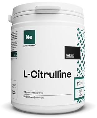 Nutrielement Citrulline (L-citrulline) 90 g | Qualité brevetée BioKyowa - 100% pure - Idéal en pré-workout - Anabolisme & Congestion musculaire - Acide aminé - Nutrimuscle
