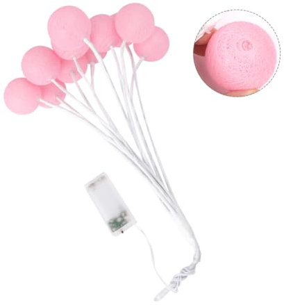 TOPBATHY 1Ensemble Guirlande Lumineuse de Coton LED Décoratives Éclairage Ambiance pour Rose