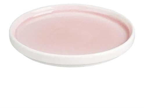 Olympia Fondant Porcelain Plate 152mm 6 Inch, Pink (Pack of 6) | Glazed finish resists scratches and stains, providing durable commercial suitability for busy professional catering.