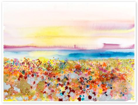 Posterlounge Feld der Freude, abstrakte Landschaft Poster | 120 x 90 cm von Tara Thelen Wandbilder Wanddeko
