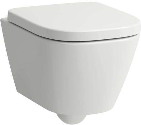 LAUFEN Meda Wand-WC Advanced kompakt, spülrandlos, Silent Flush, 360x490mm, verdeckte Befestigung Tiefspüler, H8201130000001, Farbe: Weiß