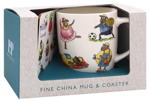 The Leonardo Collection Finola Stack Sheep Mug | Home & Kitchen, Stylish Ceramic, Tea & Coffee, Coaster Included