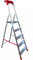 EffeDecor - Scala Domestica in Alluminio Leggera Pieghevole con Portaoggetti Scaletta Multiuso Gradini Larghi Antiscivolo (5 Gradini)