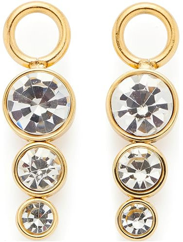 JEWELS BY LEONARDO Anhänger Beauty's Zelda • 1 Paar Charms-Anhänger aus goldfarbenem Edelstahl • drei runde Glassteine • Schmuck Geschenk für Frauen • 024902
