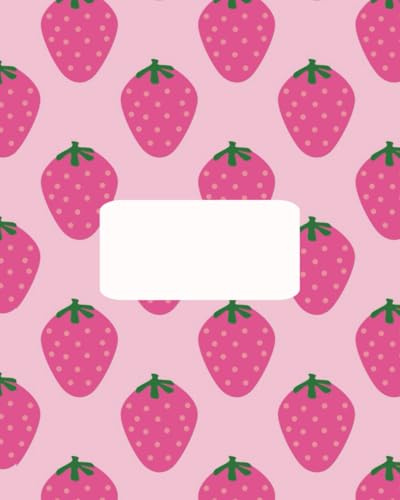 Cute Strawberry Aesthetic Notebook: A College Ruled Line Multi Use Note Pad