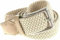 GX GARGIX Cintura Cinta Stretch Elastica Intrecciata Unisex, 105-125 cm Regolabile, Fibbia, Casual Vari Colori e Misure (Beige Chiaro, 120 Cm)