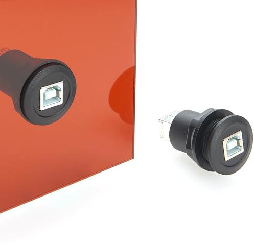 Adaptador USB B de montaje en panel redondo tipo B hembra a USB 2.0 B hembra, conector de impresora de montaje en panel