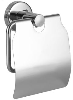 Toilet Paper Holder with Pet Guard – Dog & Cat Proof Toilet Roll Holder with Lid, Wall Mounted Bathroom Tissue Dispenser, 304 Stainless Steel, Splash-Proof, Anti-Mess Design (Silvery)