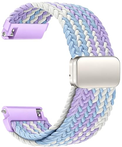 Sundara 18mm 19mm 20mm 22mm Nylon Gewebtes Armband Kompatibel mit Garmin/ID205L/Galaxy/Huawei/Amazfit Watch, Uhrenarmband Unisex